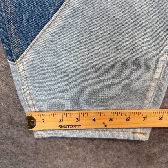 GANNI Blue Stary Jeans Womens 27 Patchwork Tapered Denim Pants Two Tone Balloon - Picture 9 of 16